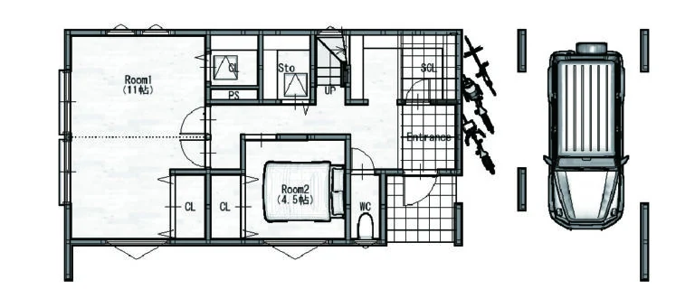 高槻 1F 間取り図